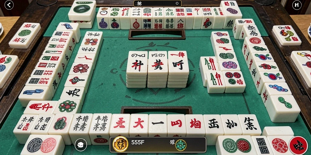 Tampilan gameplay Mahjong yang menarik dan menantang di 555F.