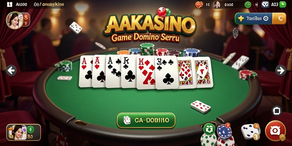 Tampilan menarik dari gameplay seru AAKASINO yang menampilkan Domino.