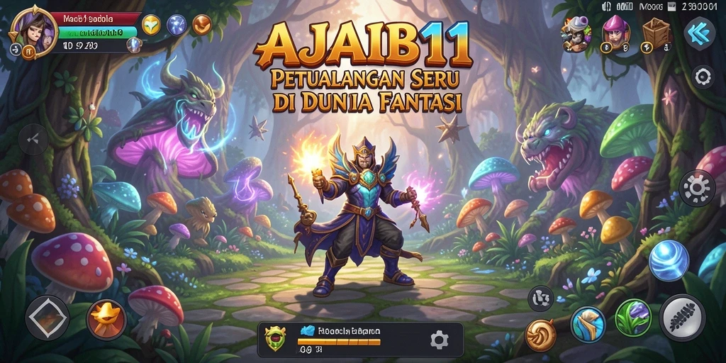 Tampilan gameplay AJAIB11 dengan atmosfer petualangan yang menakjubkan.