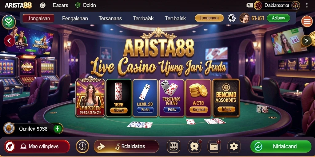 Tampilan screenshot ARISTA88 menampilkan suasana Live Casino yang mendebarkan.
