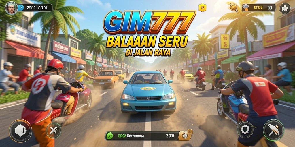 Gameplay balapan GIM777 yang mendebarkan dan menantang.