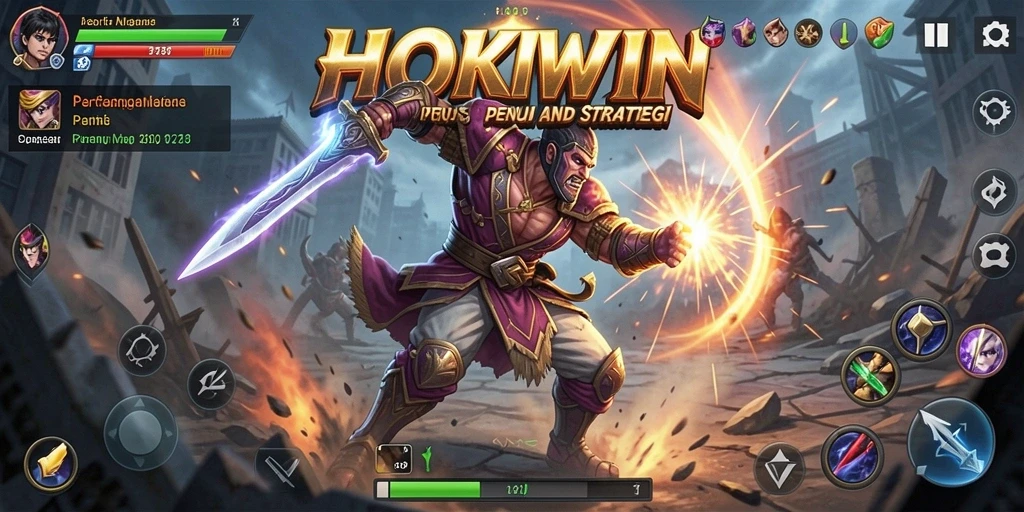 Gameplay HOKIWIN yang menegangkan dalam pertarungan epik.