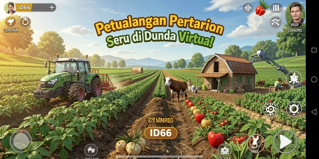 Screenshot menunjukkan gameplay seru saat berkebun di <strong>ID66</strong>.