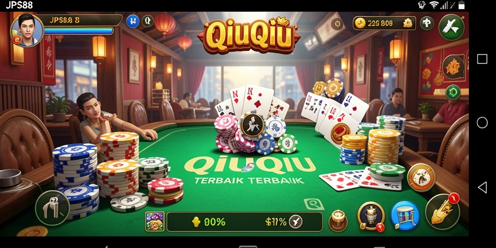 Tangkapan layar menunjukkan gameplay seru dalam game QiuQiu JPS88.