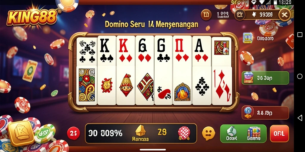Tampilan gameplay yang menarik dalam KING88 saat bermain Domino.