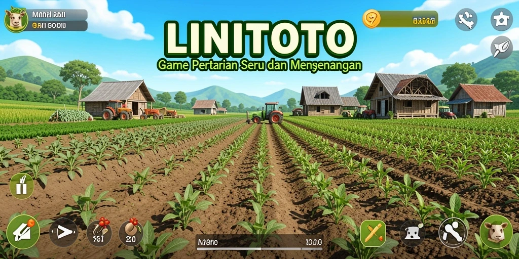 Tampilan gameplay <strong>LINITOTO</strong> yang menarik saat berkebun dan merawat tanaman.