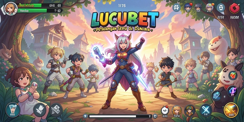 Screenshot gameplay LUCUBET menampilkan karakter anime dalam aksi.