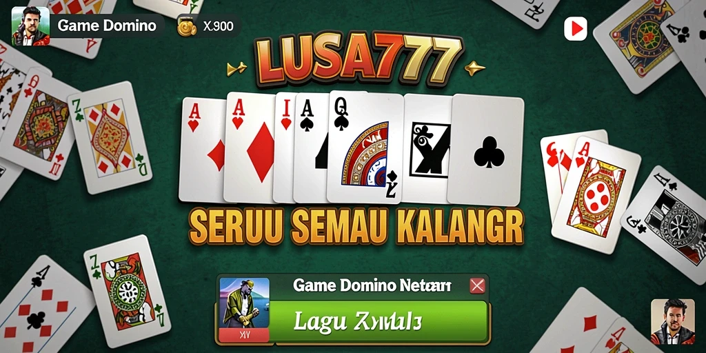 Tampilan menarik LUSA777 dengan gameplay Domino yang seru.