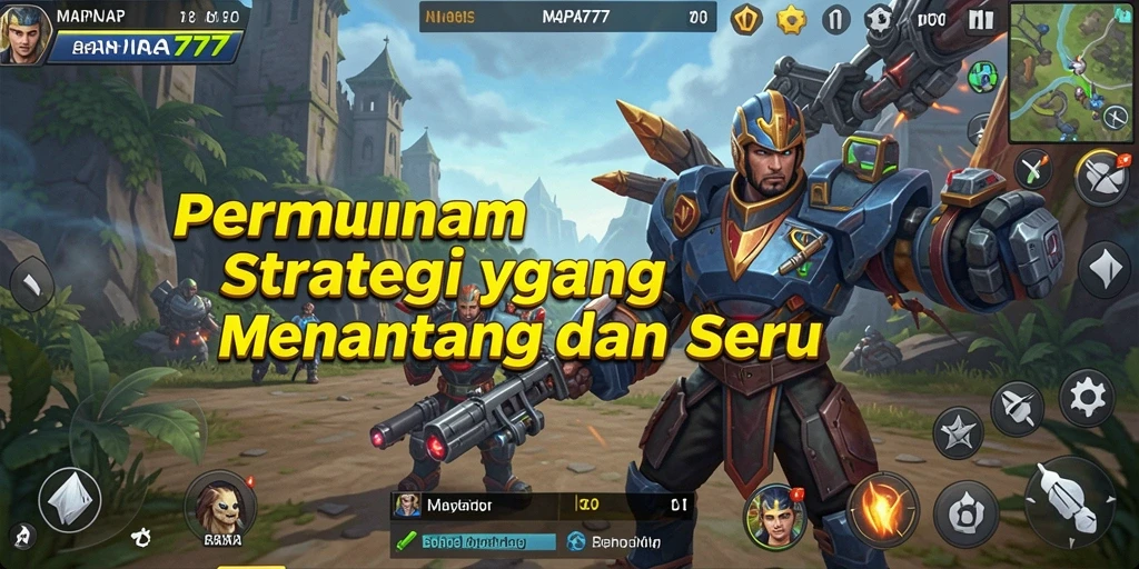 Screenshot menampilkan pertempuran seru dalam gameplay MAPNA777 yang strategis.