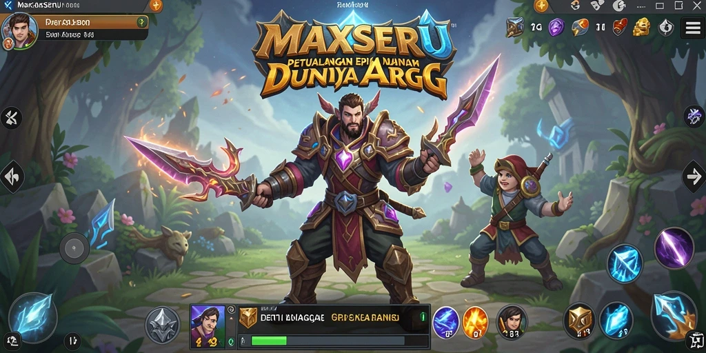 Tangkapan layar MAXSERU menampilkan aksi seru dalam pertarungan ARPG.