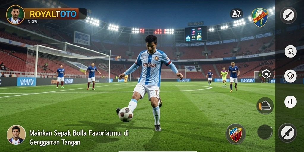 Screenshot gameplay ROYALTOTO yang menampilkan aksi mendebarkan di lapangan.