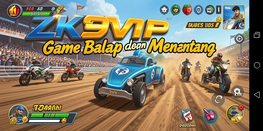 Tampilan gameplay ZK9VIP yang seru dan menantang di lintasan balap.